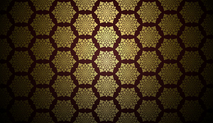 Damask style thai art pattern background hexagon vector