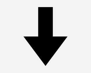 down arrow pointer pointing point under beneath vector image