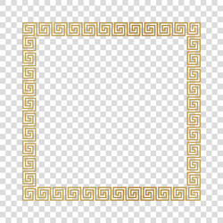 Greek gold frame circle meander pattern Royalty Free Vector