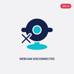 two color webcam disconnected icon from computer vector