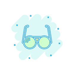 cartoon sunglasses icon in comic style eyewear vector