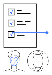 digital identity verification with global vector image