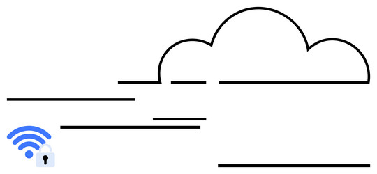 cloud computing with secure wireless connection vector image