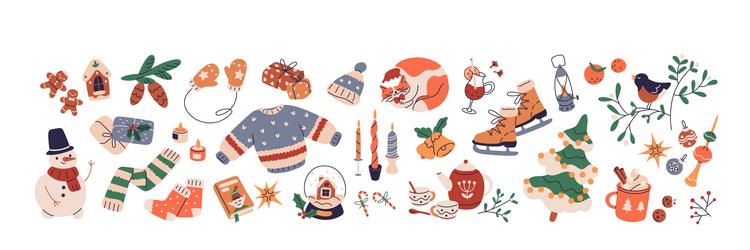 Cozy Winter Holiday Collection Vector Image