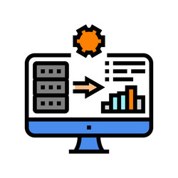 dashboard data center color icon vector image