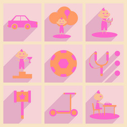 flat with shadow concept and mobile application vector