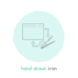 front-end development icon line element vector image