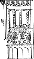 ionic angle column from the temple of minerva vector