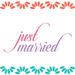 just married calligraphy typography vector