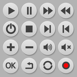 Navigation Round Buttons - Set vector
