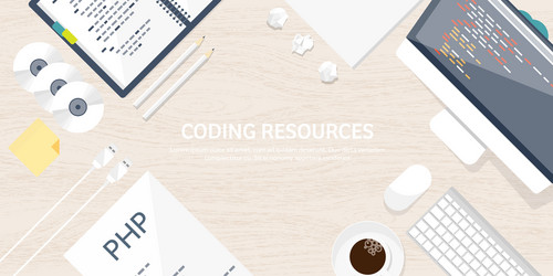 programmingcoding flat computing background vector image