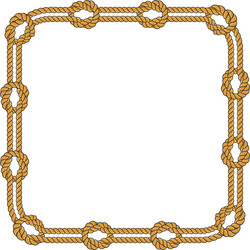 Square rope frame isolated on white background Vector Image
