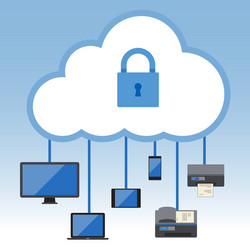 Big data cloud computing security concept vector