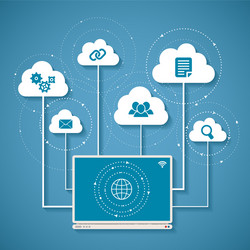 concept of wireless cloud network and distributed vector image