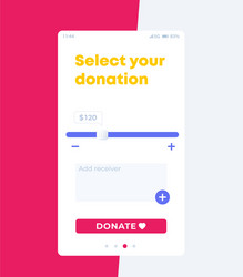 Donation app mobile design vector