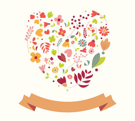 Hand drawn vintage flowers and floral elements vector