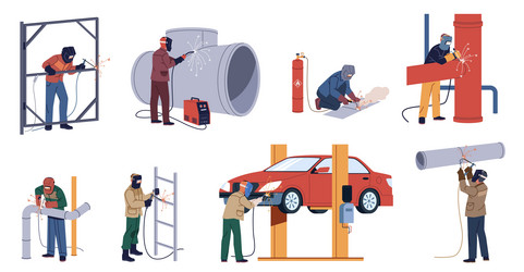 Industrial Welders - Protective Masks Vector Image