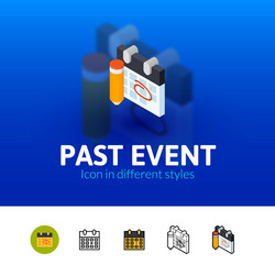 past event icon in different style vector