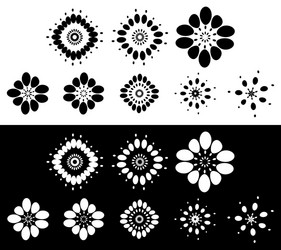 Set of 8 abstract elements motifs - circular vector