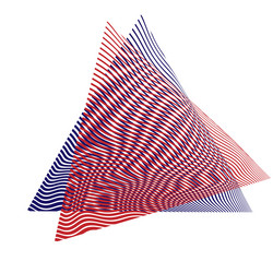 set of two triangular shapes moir effect vector image