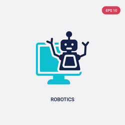 Two color robotics icon from computer concept vector