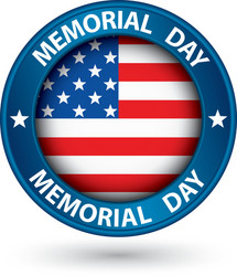 USA Flag Memorial Day Label Vector Image