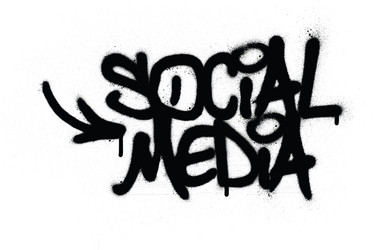 Black Graffiti Social Media Text vector