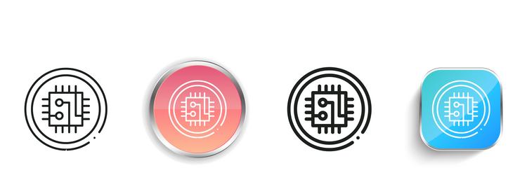 chip icon thin linear regular and button style vector image