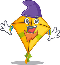 Cute and funny kite cartoon character dressed vector