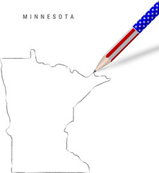 Minnesota State Map - Pencil Sketch vector