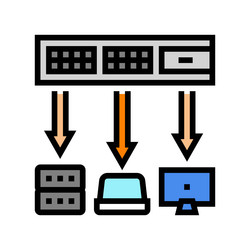 network switch data center color icon vector image