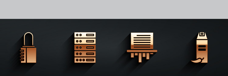 set safe combination lock server data web vector image