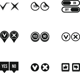 click and selection icons set simple style vector image