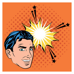 man bubble and pop art style design vector image