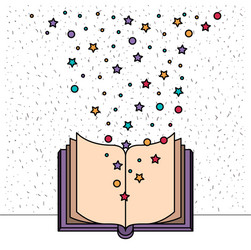 white background with front view book open vector image