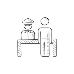 Airport security sketch icon vector