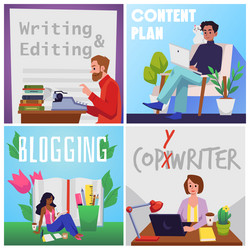 Copywriting and blogging occupation banners vector