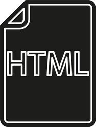 download html document icon - file format symbol vector image