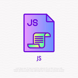 js file format thin line icon modern vector image