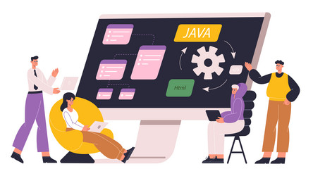program development software engineering and game vector image
