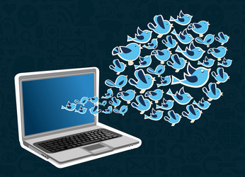 twitter birds splash computer application vector image