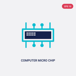 two color computer micro chip icon from vector image