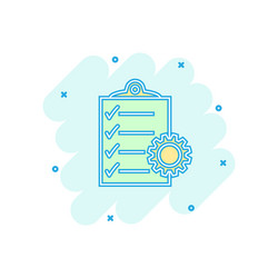 cartoon document icon in comic style project vector