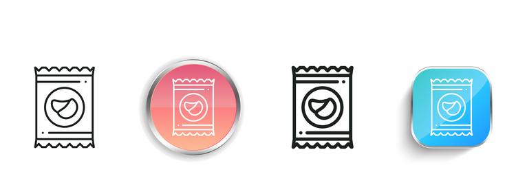 chips icon thin linear regular and button style vector image