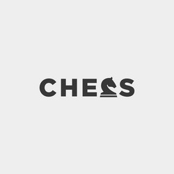 Chess logo type design typography vector