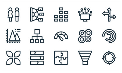 infographic elements line icons linear set vector image