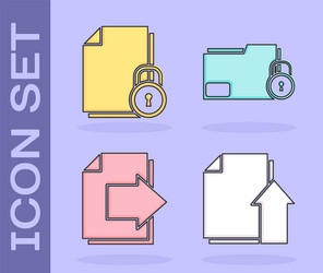 set upload file document and lock next vector image