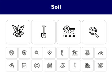 Soil line icon set Royalty Free Vector Image - VectorStock