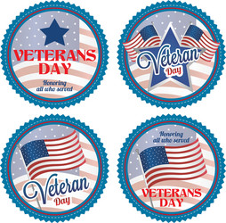 Abstract veteran day objects on a white background vector