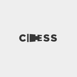 Chess logo type design typography vector